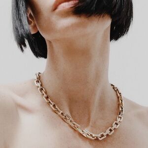 Eddie Borgo 12 Karat Gold Plated Supra Chain Link Necklace
